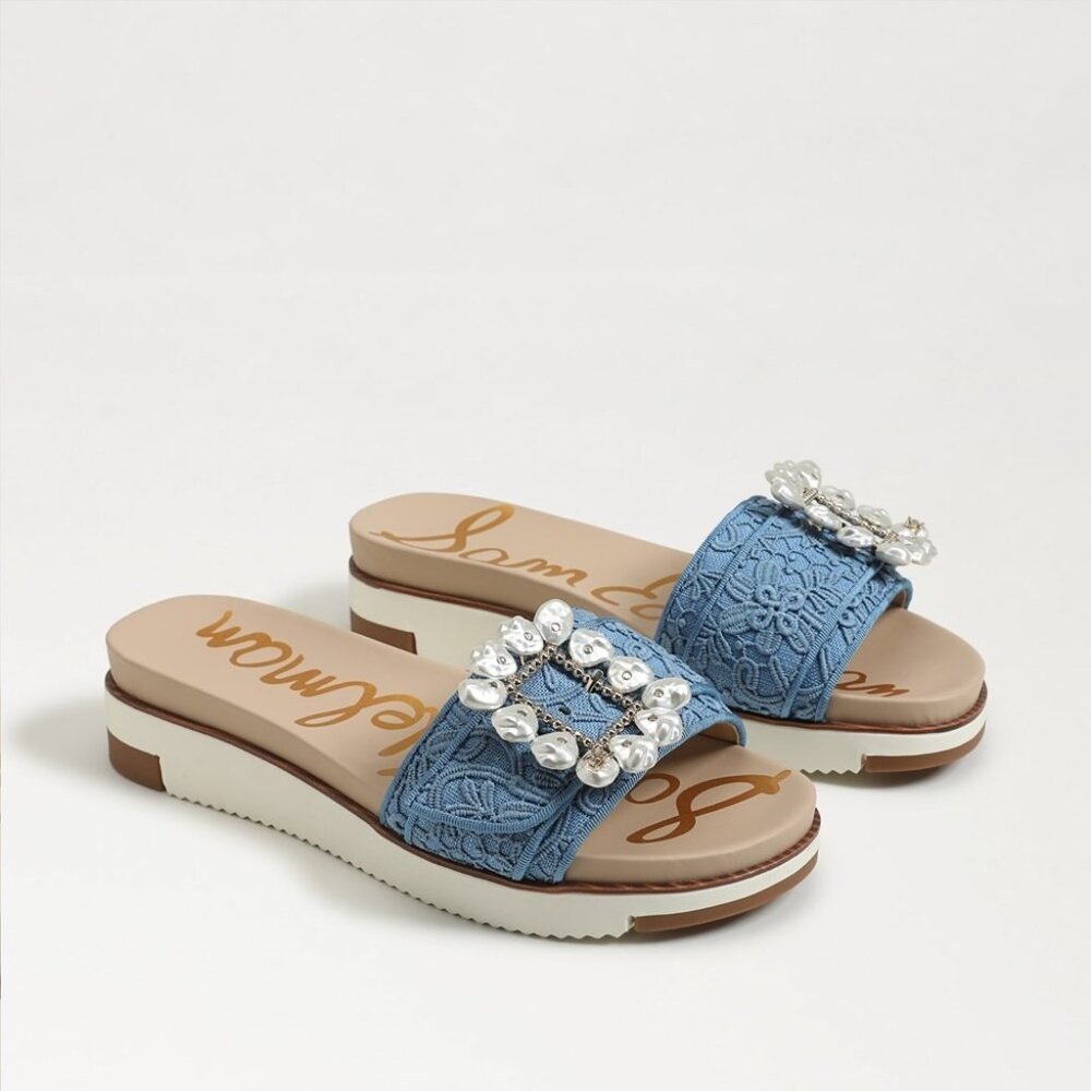 Woman's Sandals Sam Edelman Ariane Orchid Blue Lace Size 9 M